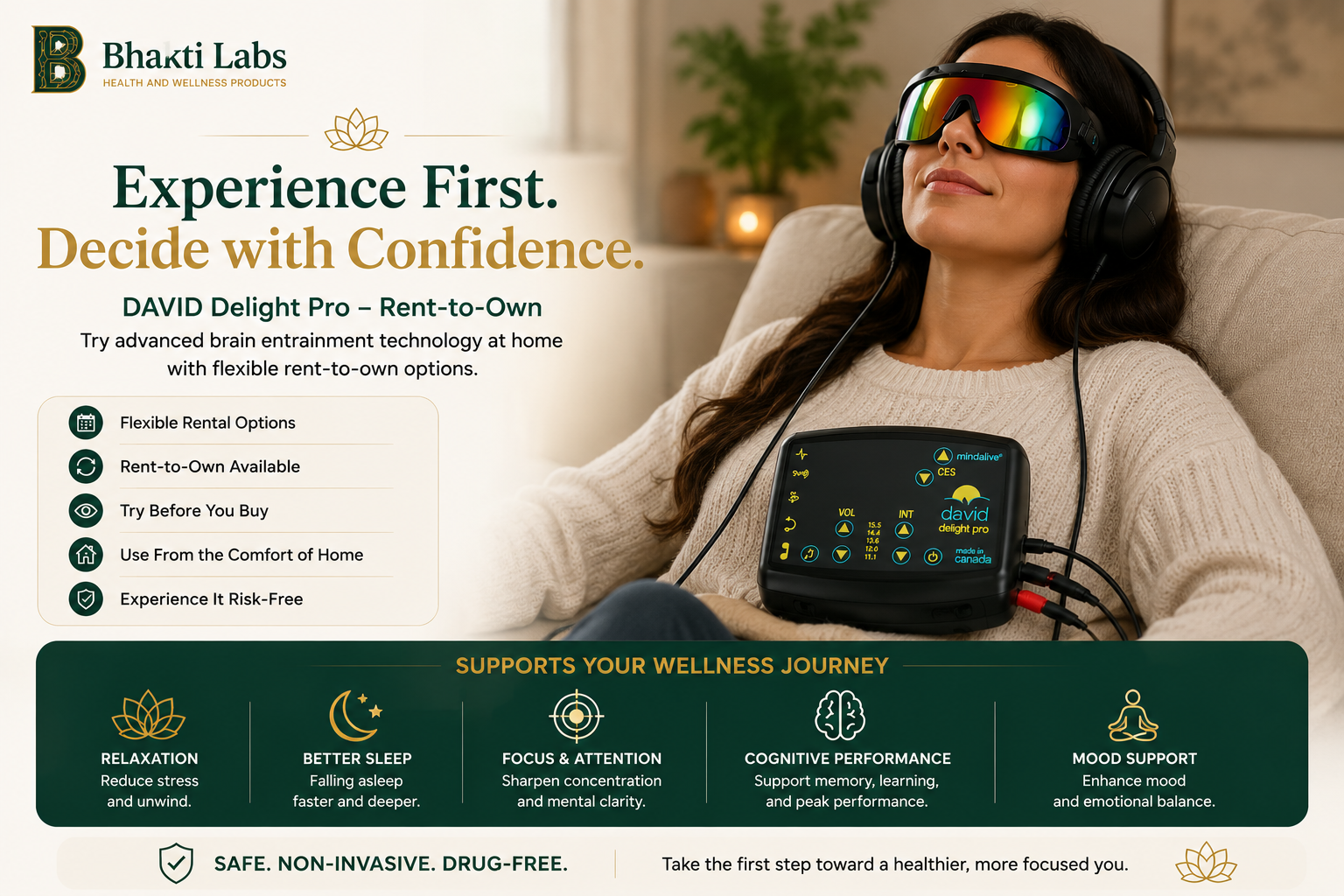 DAVID Delight Pro Brain Entrainment System – Rent-to-Own Bhakti Labs