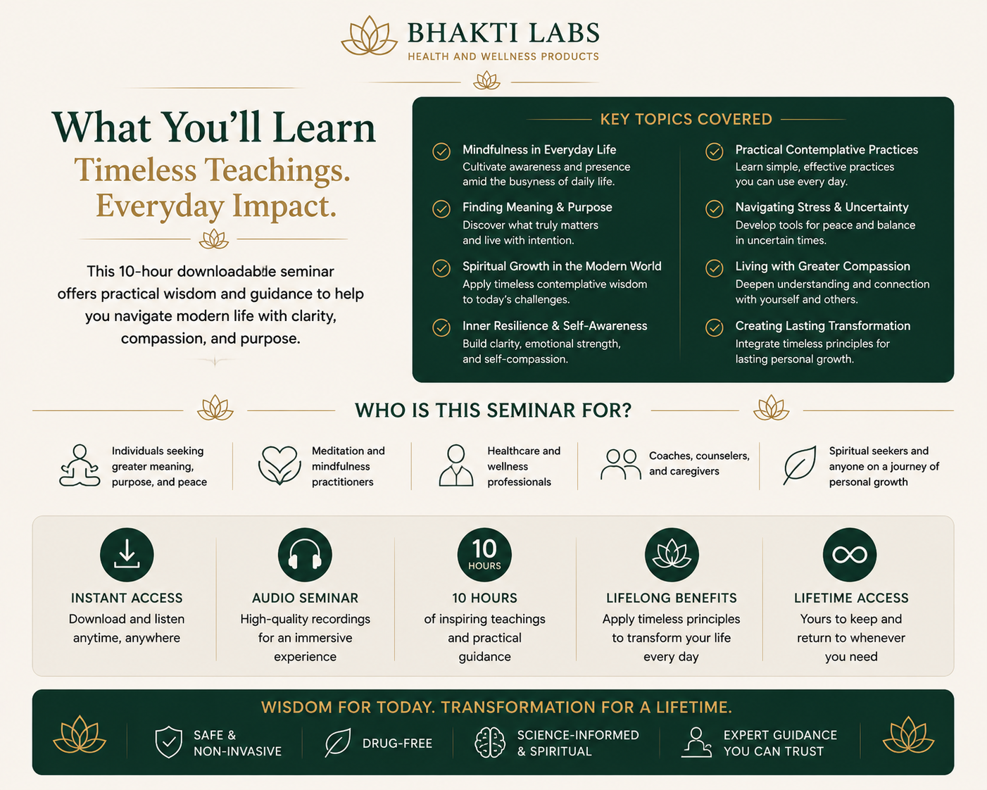 Living a Contemplative Life in the Modern World – 10-Hour Audio Seminar Bhakti Labs