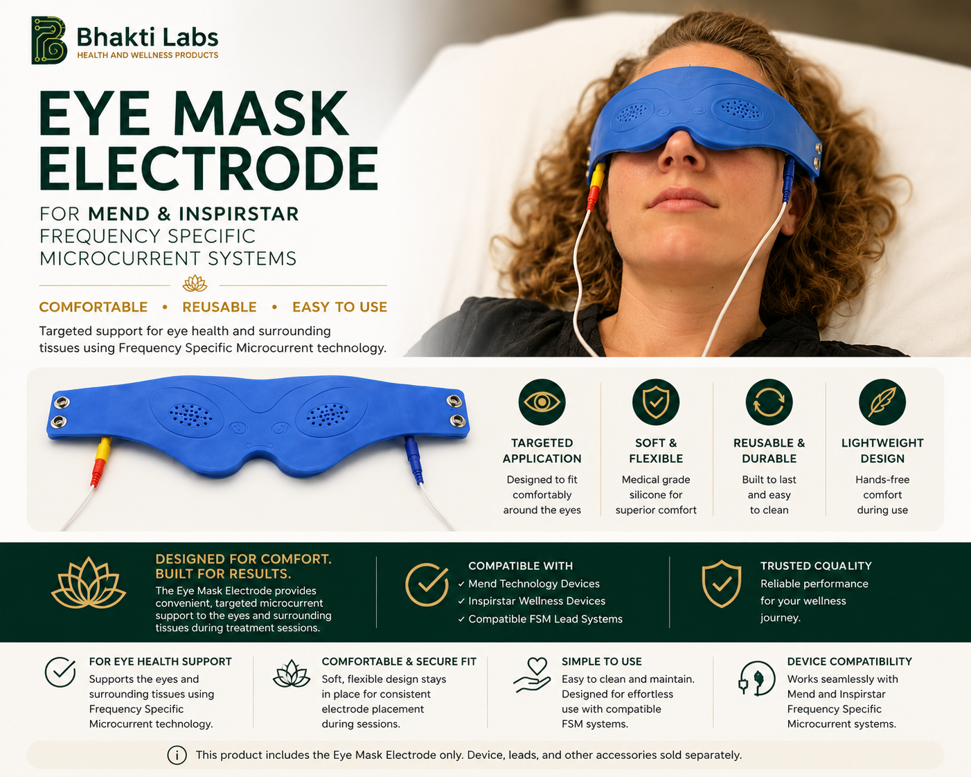 Frequency Specific Microcurrent Eye Mask Electrode Bhakti Labs