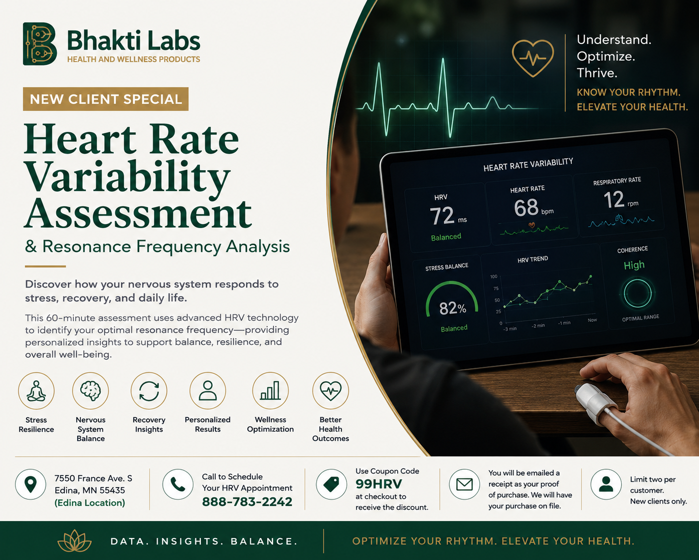 Heart Rate Variability Assessment & Resonance Frequency Analysis Bhakti Labs