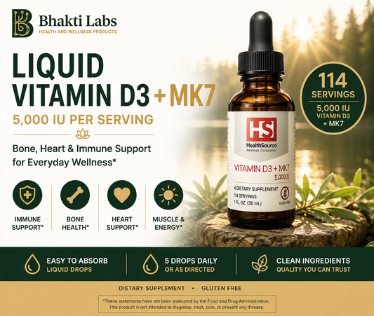 High Potency Liquid Vitamin D3 + MK7 Drops (5,000 IU) – 114 Servings Bhakti Labs